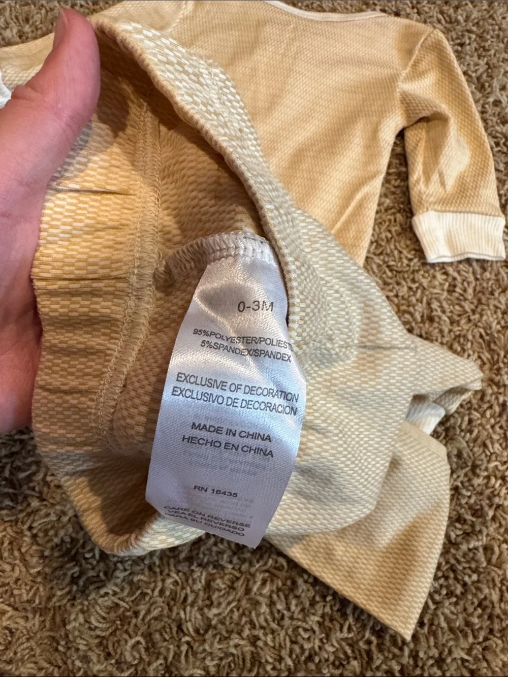 Tahari Tan/Orange and White Baby Girl Matching Set